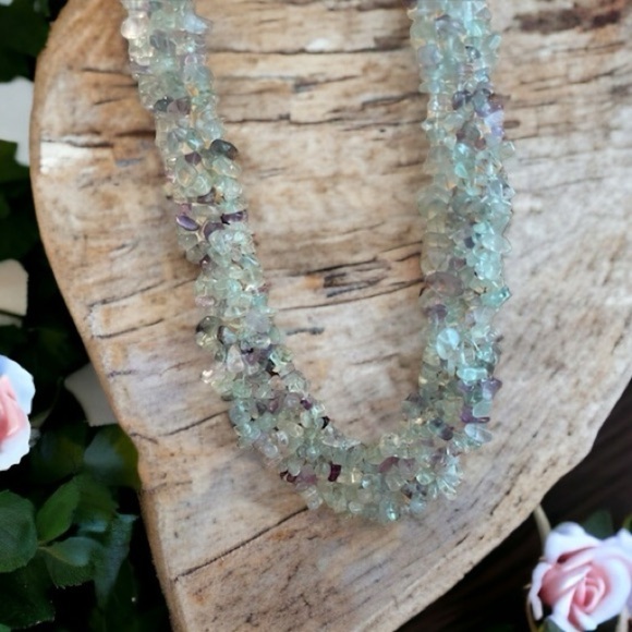 153.15g Green & Purple Amethyst Interwoven Collar Necklace - Picture 10 of 14